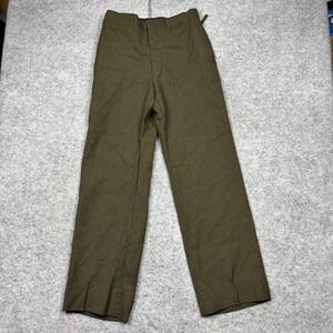 VTG Trousers Mens Wool Serge Green 2234 Class 1 Military Apperal Size 33R/32